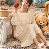 Nightgowns Women Long Sleeve Autumn Chic Popular Ulzzang Popular Vintage Female Nightwear Soft Loose Schoolgirls