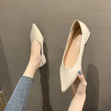 2025 New Sharp Head Soft And Comfortable Simple Simple Pure Color Fashion Single Shoes