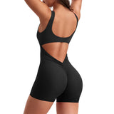 Bare Back One-Word Collar Sleeveless Jumpsuit Folded Three-Point Jumpsuit