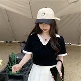 Zingj 2024 New Top Short Ins Fashion Design Sense Small Minority Sweet Spicy Wind Pure Desire Hot Girl Short Sleeve T-Shirt
