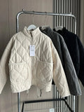 Temu Same Jacket Autumn And Winter New Top Lingge Quilt Cotton Suit Loose Coat