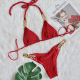 Zingj New Bikini, Gold Diamond Chain Split Swimsuit, Sexy Special Fabric Women's