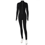 Zingj Women's Solid Color Long Sleeve Zip Waist Show Slim Sports Yoga
