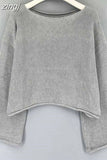 Spring Korean Style Loose Casual Knitted Blouse Women New Chic Curl Solid Short Tops O-neck Pullover Fashion Blusa