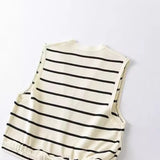 Women's Clothing Explosion V-Neck Sleeveless Striped Knitted Vest Women's