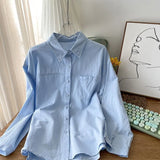 Gentle Wind Loose Soft Milk Powder Folded Chic Small White Shirt Women's Spring Casual