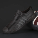 Men's Shoes 2025 Autumn Men's Casual Leather Shoes Fashion Flat Shoes One Foot Pedal