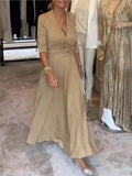 And Autumn 2025 Elegant Waist Dress Fine Flashy Deep V Sexy