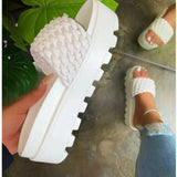 Thick Bottom Slippers Women Wear Loose Cake And Medium And Cold Slippers One