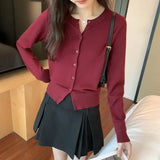 Single-Breasted Knitted Cardigan Jacket Women's Autumn And Winter New Style Underwear Soft Waxy Leisure Lazy