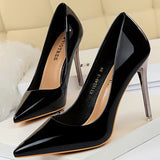 Leather Woman Pumps BIGTREE Shoes New High Heels Shoes Sexy Women Heels Pointed Toe Women Basic Pump Heels Plus Size