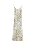 Xixi 2025 Spring New Retro High-Waisted Sling Dress Print Pure Desire Vacation Dress Women