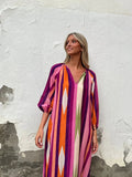 Spring/Autumn Spring/Autumn New V-Neck Fashion Print Seven-Sleeve Loose