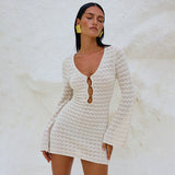 Beach Dress Women Solid Color Sexy Knitted Beach Bikini Women's