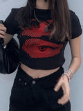 Eye Print Baby Crop Top- Outfit