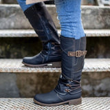 2025 New Rough And Martin Boots Large-Size High-Sleet Zipper Women's Boots Knight Boots Women