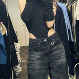 Vintage Black Wash Baggy Boyfriend JeansOutfit