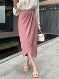 Xixi 2025 Spring New Temperament Commuting High Waist Half-Body Dress Design Packed Fishtail Dress