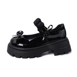 French Thick And Thick-Soled Mary Jane Shoes Women 2025 New Spring Light Bow With Skirt Single