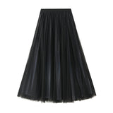 Sky Gradient Yarn Dress 100-Fold Dress Female Net Yarn Skirt 2025 New Ocean Atmosphere Autumn And Winter Big Swing Skirt