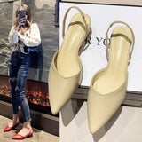 Women's Sandals 2025 Summer New Half-Bag Head Thick Heeled Sandals Female Fairy Gentle Evening Tip In The Single