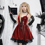 Autumn New Sexy Halter Dress Dark Death Note Leather Strap A Pendulum Dress For