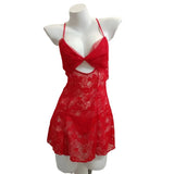 Pajamas Woman 2025 New Seduction Red Lace Hollow Big Bow Bow Small Breast Slings Sleeping