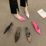 Drag Slippers Low And Small Front Half-Dragging 2025 Spring And Summer New Baotou Cat And Alien And Cold