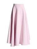 Small Fragrant Wind 2025 Autumn Of The New High Waist Zipper Door Solid Color Women's Flounce Pleated