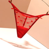 Transparent Thong Lady Sexy Double Bow 2025 New One-Line Hot Low-Waisted