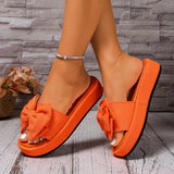 Summer New Thick-Soled Women's Sandals Women's Beach Shoes Large-Size Slippers To Learn Women's Bow Cool