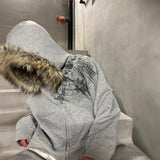 New Solid Zipper Hoodie Hoodie High Street Thair Hat Coat