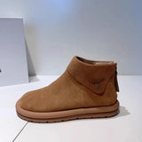 Cotton Shoes 2025 Winter New Baicai Birken Shoes Plus Velvet Warm Flat Bottom Leisure Short Boots