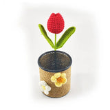 Zingj New Knitting Sunflower Pen Holder Hand Woven Wool Pen Holder Teacher's Day To Send Teachers Friends