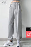 Women's Tracksuit Pants Elastic Waist Wide Leg Oversized Loose White Sweatpants Women Gray Baggy Joggers Autumn Long