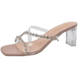 Sandals Women 2025 New Summer With Skirt Coarse And Crystal Beautiful French Fairy Wind And Cool Slippers