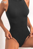 Casual Ribbed Black Skinny Summer Bodysuit Women Solid Bodycon Basic Tank Body Sexy Bodysuits Tops One Piece