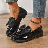 Card With Bright Leather Shoes In The Spring And Autumn Of 2025 New Bow Princess British Style Single
