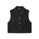 Crash-Colored Line Straight Vest 8333723 Folding Belt Bermuda Shorts