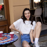 Spring Summer New Pure Color Short T-Shirt Women Hot Y2K Cotton Short-Sleeved Top Hot