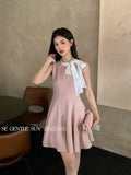 Xixi 2025 Summer New French Temperament With High-Belt Dress Elegant Vacation Short Dress