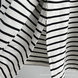 And Summer Fashion Loose Cotton Striped T-Shirt Women Casual Round Neck Long Sleeve Open Top Hot