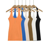 Girls White Hanging Neck Sling Vest Outside Wearing Women's Summer New Thin Back Shirt Long