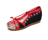 Zingj Not Include Shoe Box Single Shoes Full Size Inside Raised 5 Cm High Heels Embroidered Cloth Shoes Spring And Summer Women's