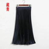 Luster Polyester Pressure Folded Half Skirt Original Single Long Skirt Silk Clear Silk
