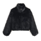 New Loose V-Neck Cascade Trim With Long-Sleeved