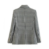 Zingj Autumn New Women's Wear Thousand Bird Case Double Breasted Suit Jacket Thousand Bird Case Casual Shorts