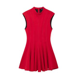 Women's Clothing 2025 Autumn And Winter New Waist Wave Wide Swing Mini