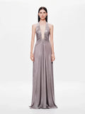 Women's Solid Color Sexy Perspective Low-Breastless Sleeveless Babes Dress Women