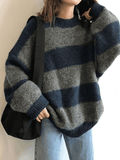Oversized Stripe Pullover Sweater- Outfit